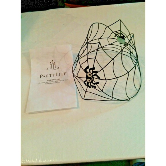NIB PartyLite Spider Web Jar Candle Shade Halloween Decor P9458 Halloween Candle - Picture 4 of 5